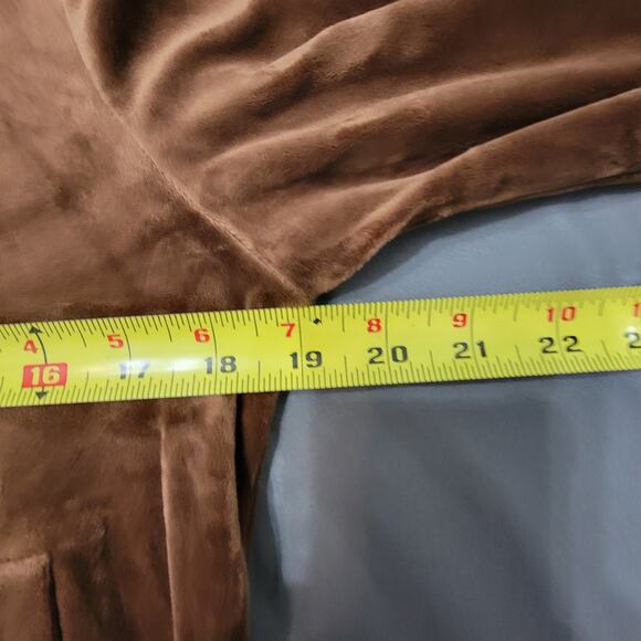 Brown Velour Rhinestone Queen Zip Hoodie Medium Soft Y2K Glam Retro Streetwear - Picture 4 of 5